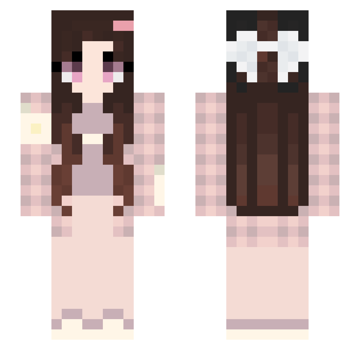 GeniusGirl Minecraft skin, front and back view