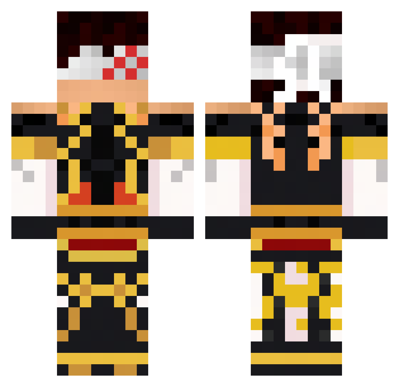 ToyaOX Minecraft skin, front and back view