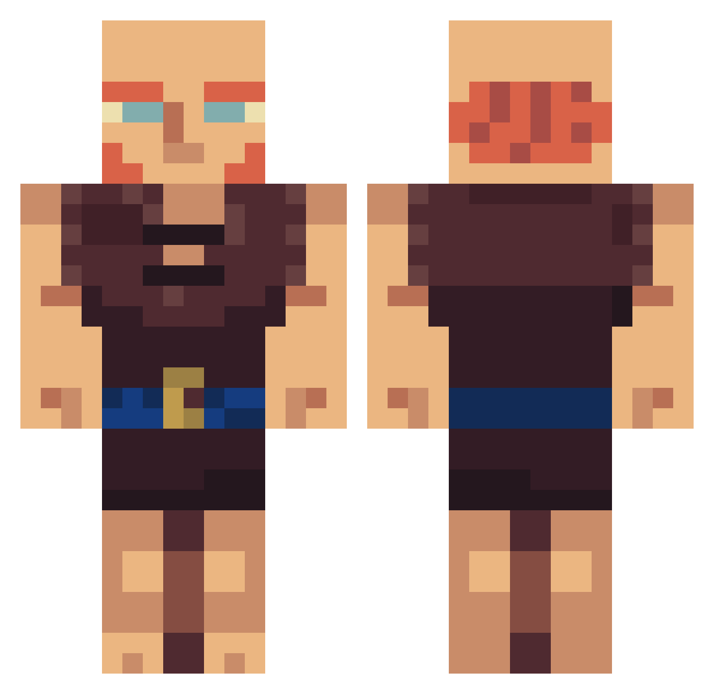 EWN75U Minecraft skin, front and back view