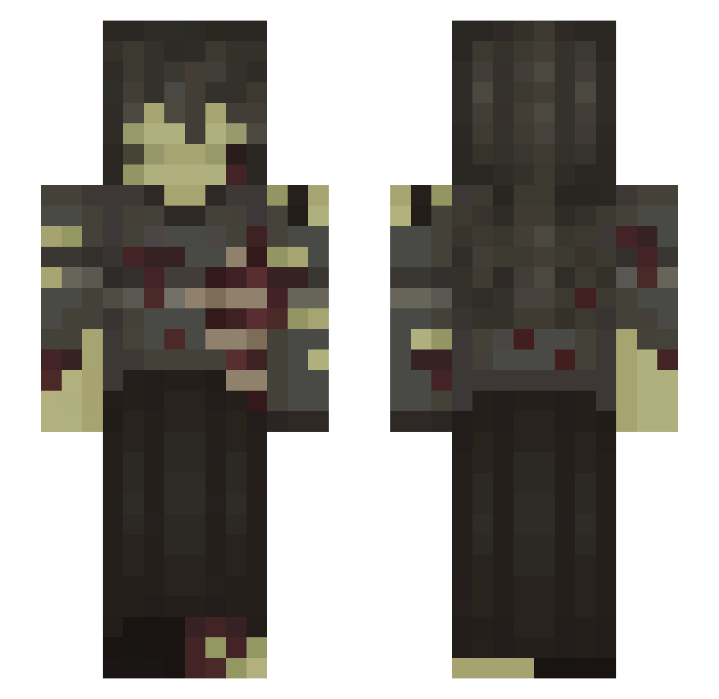 ash1tek Minecraft skin, front and back view