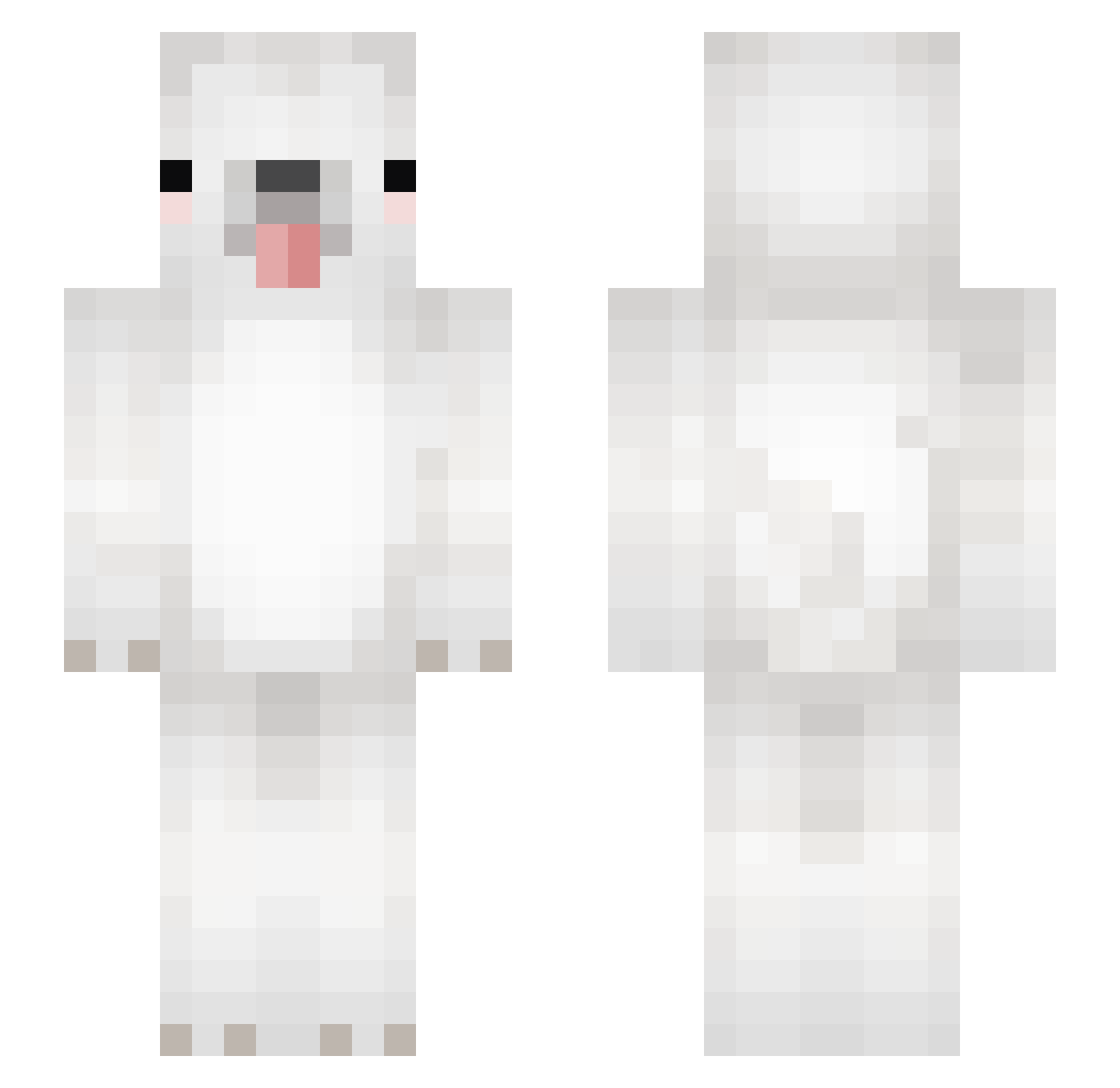 Poopci Minecraft skin, front and back view