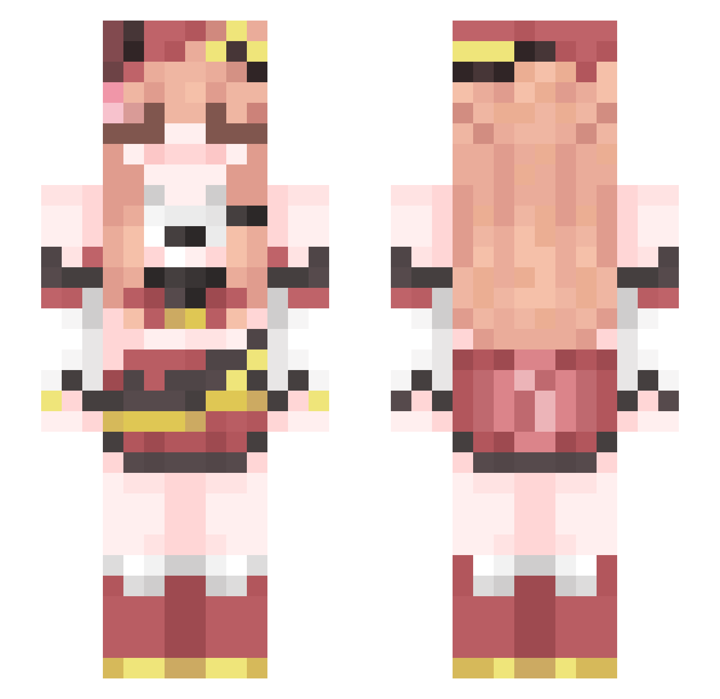 bbiy Minecraft skin, front and back view
