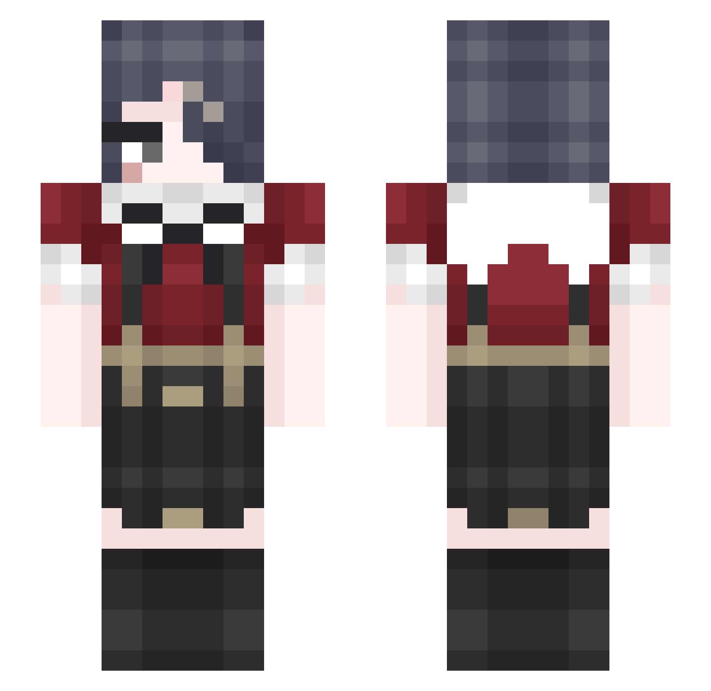 trashstarkitty Minecraft skin, front and back view