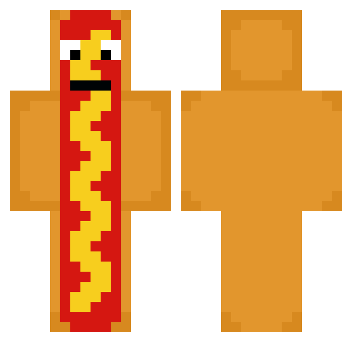 weenrz Minecraft skin, front and back view