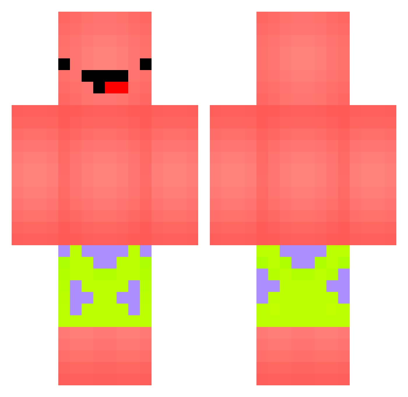 Star27 Minecraft skin, front and back view