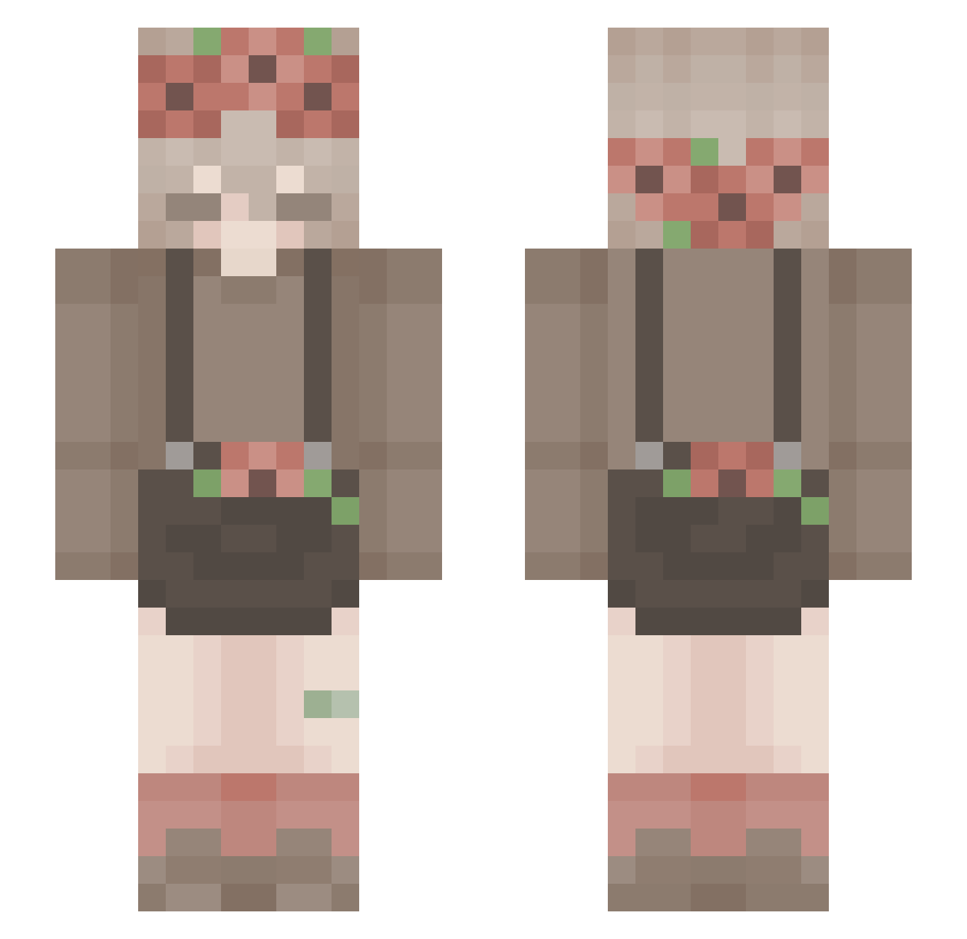 pnadi Minecraft skin, front and back view