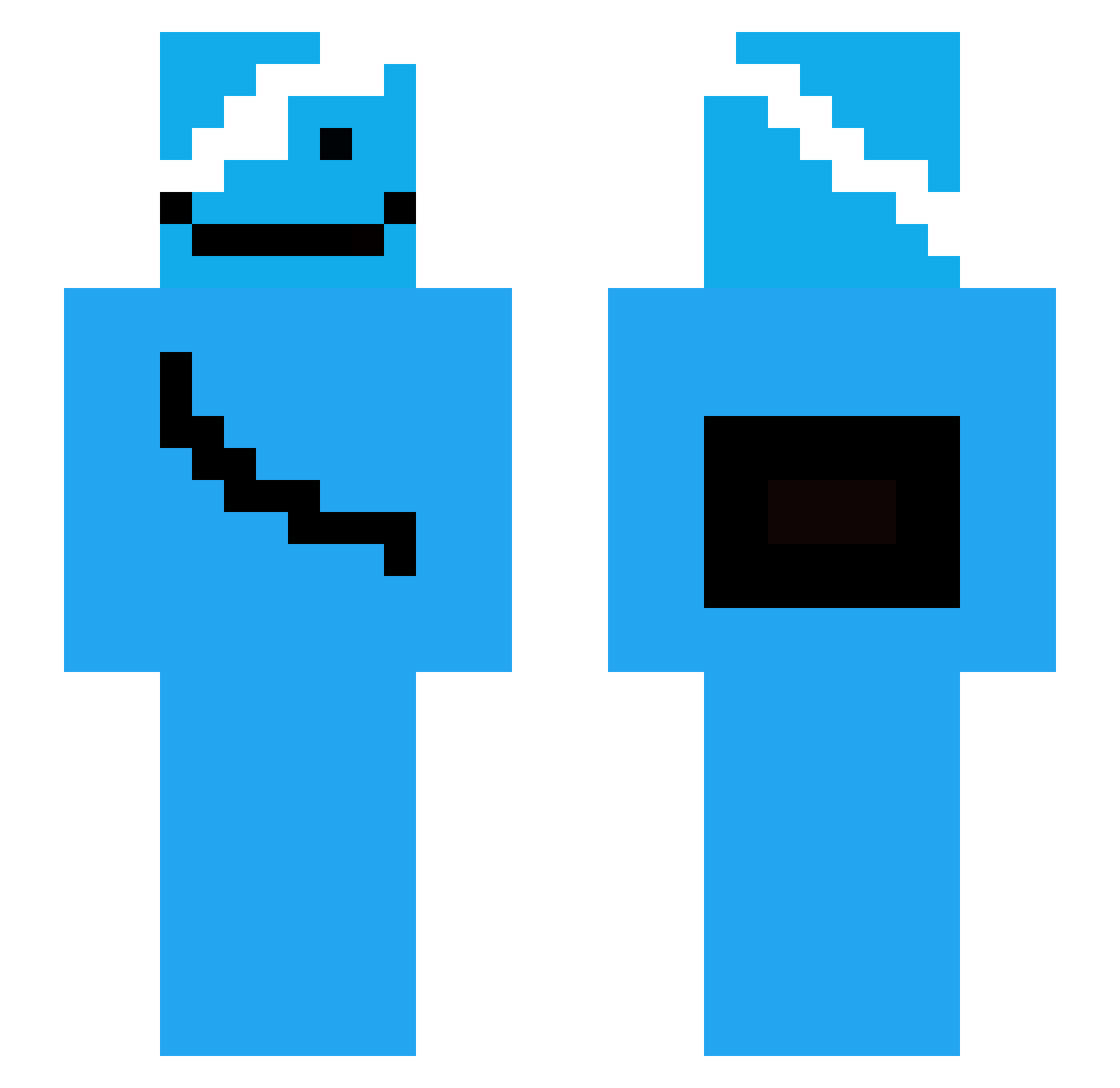 Theor Minecraft skin, front and back view