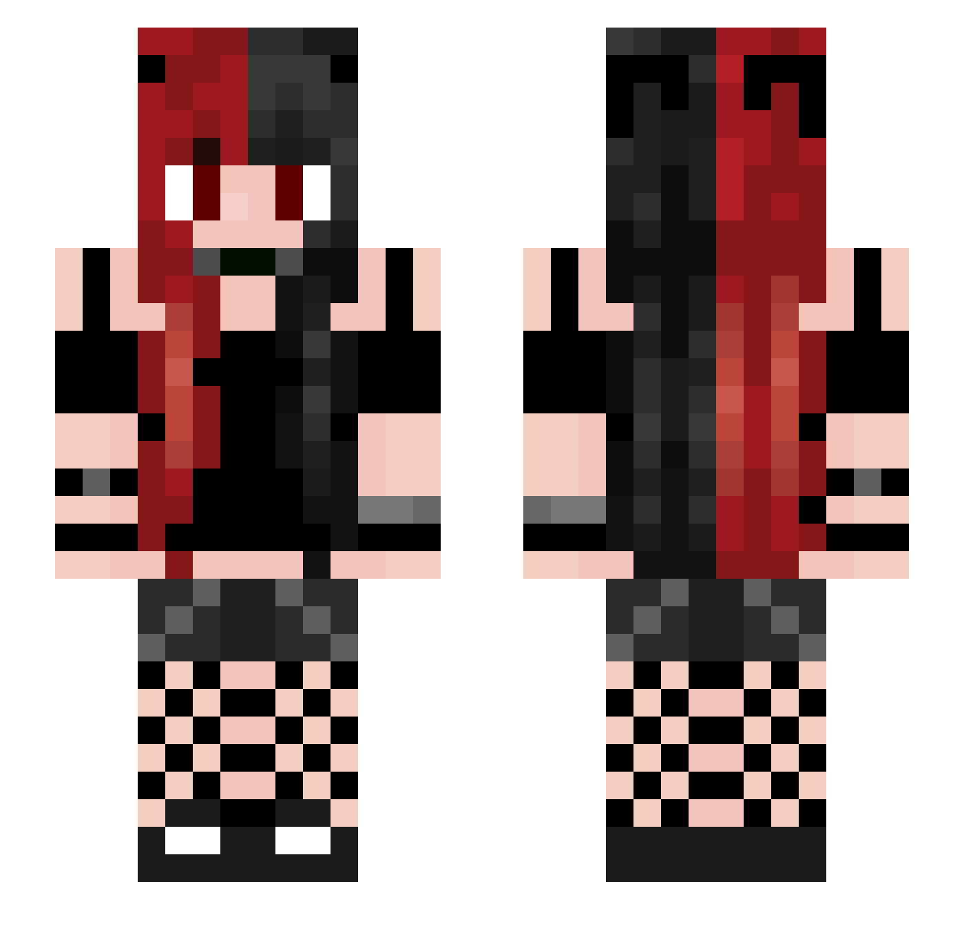 The_D69 Minecraft skin, front and back view