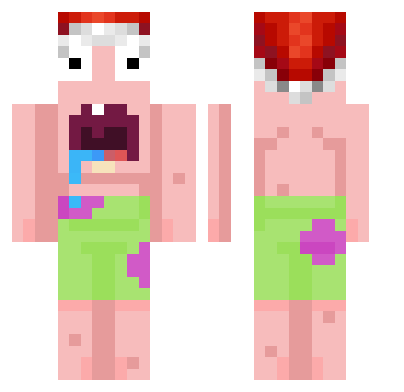 ZZASAE Minecraft skin, front and back view