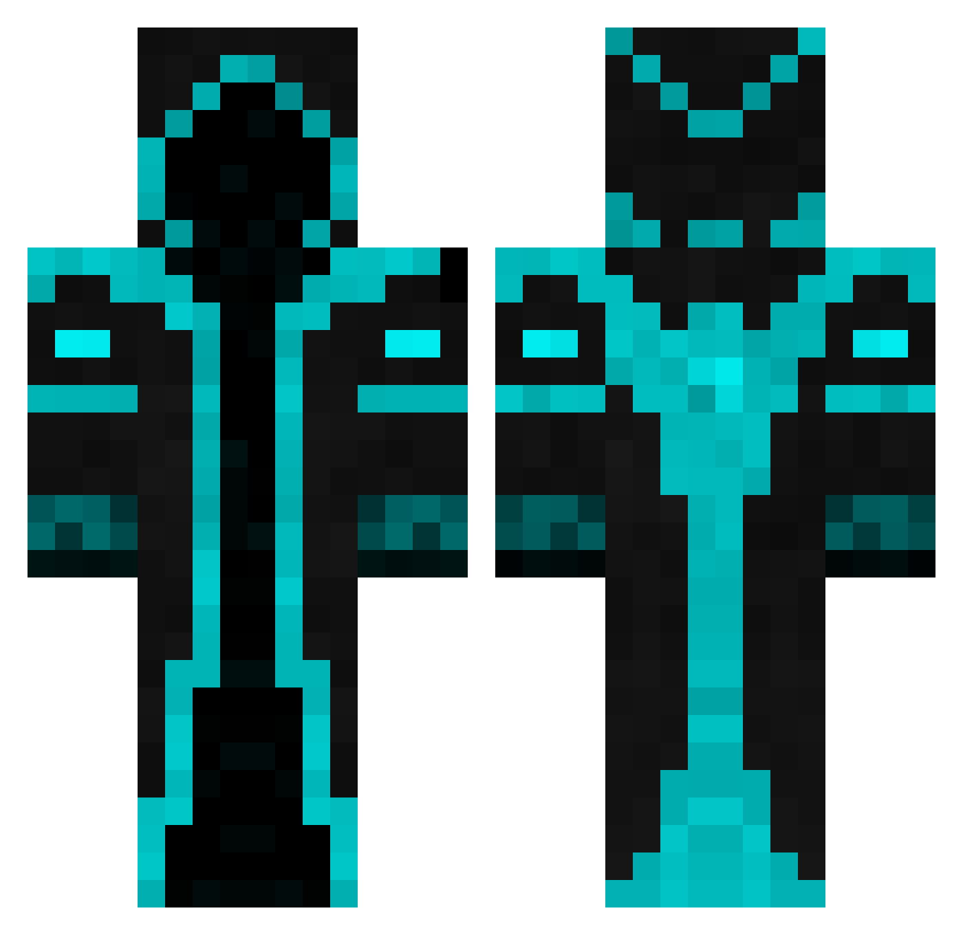 SethroYT12 Minecraft skin, front and back view