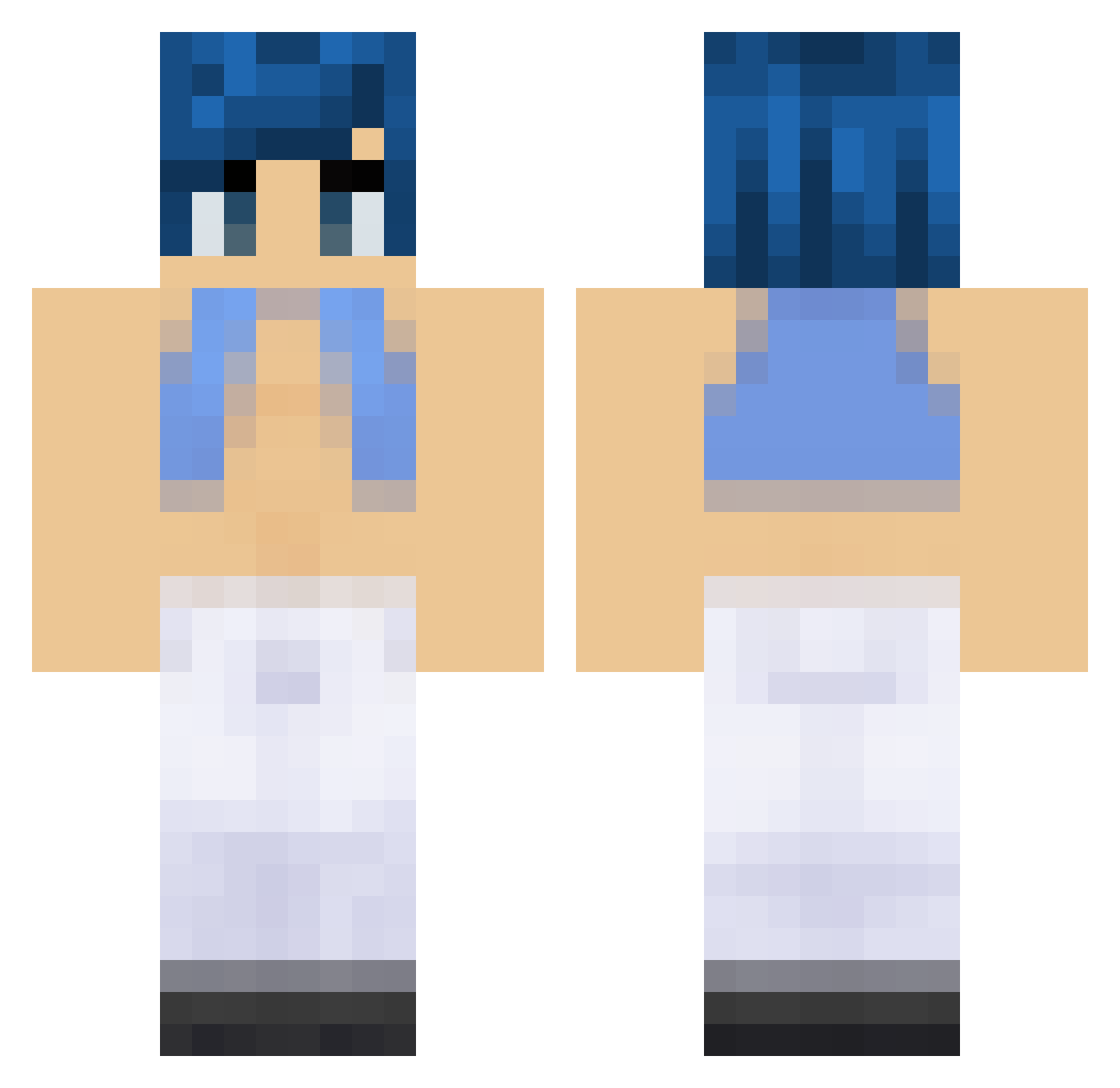 Sapphire_Hearts Minecraft skin, front and back view