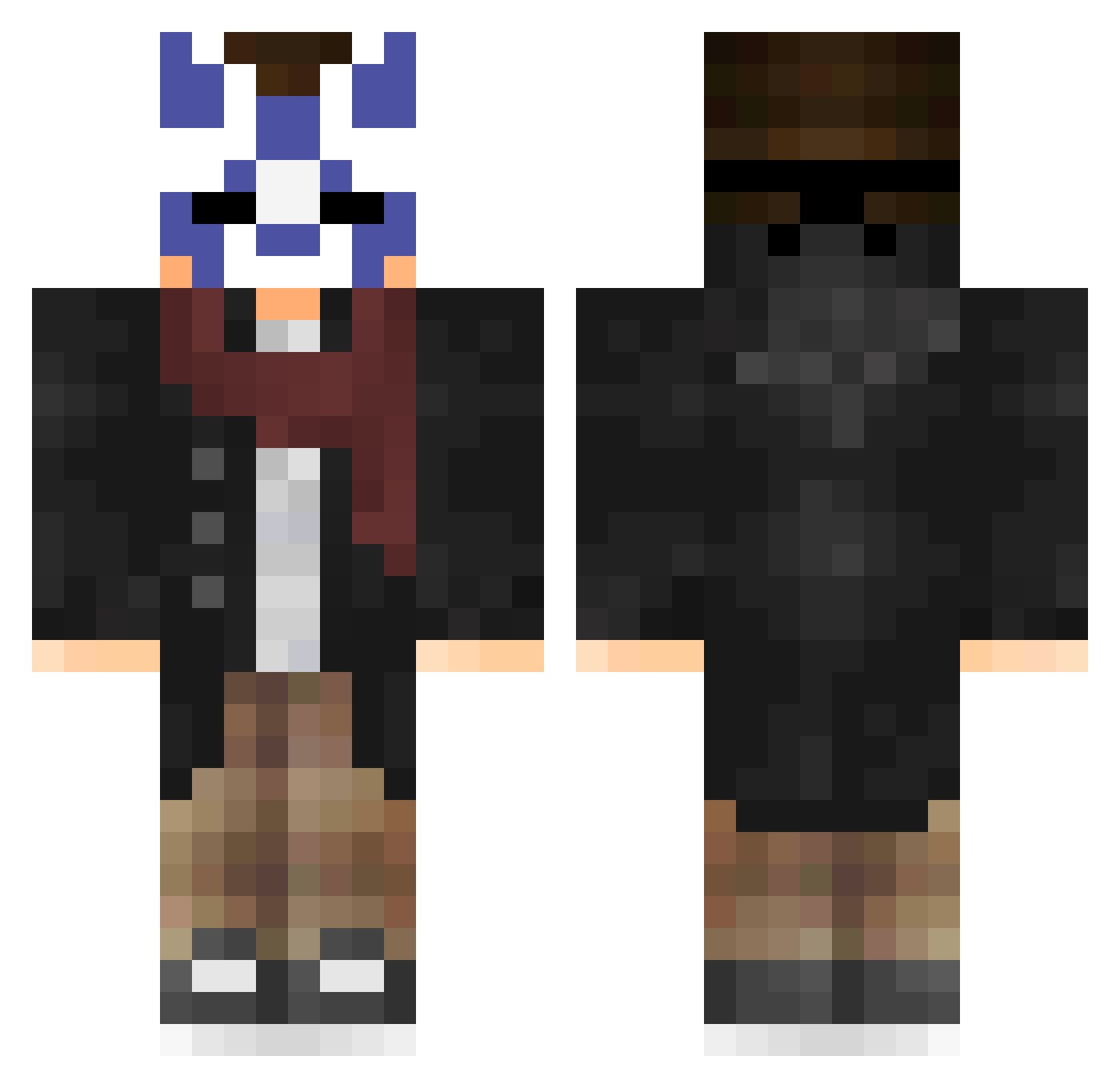 Fushikaizen Minecraft skin, front and back view