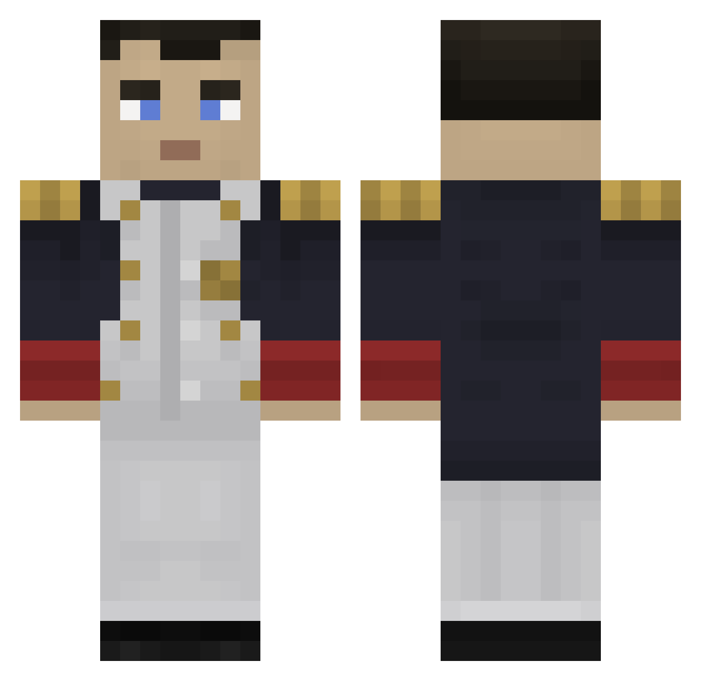 Chapeau Minecraft skin, front and back view