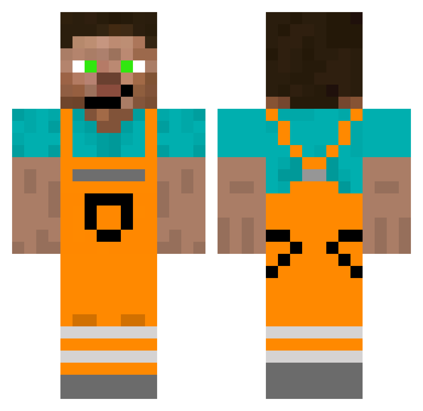 User555 Minecraft skin, front and back view