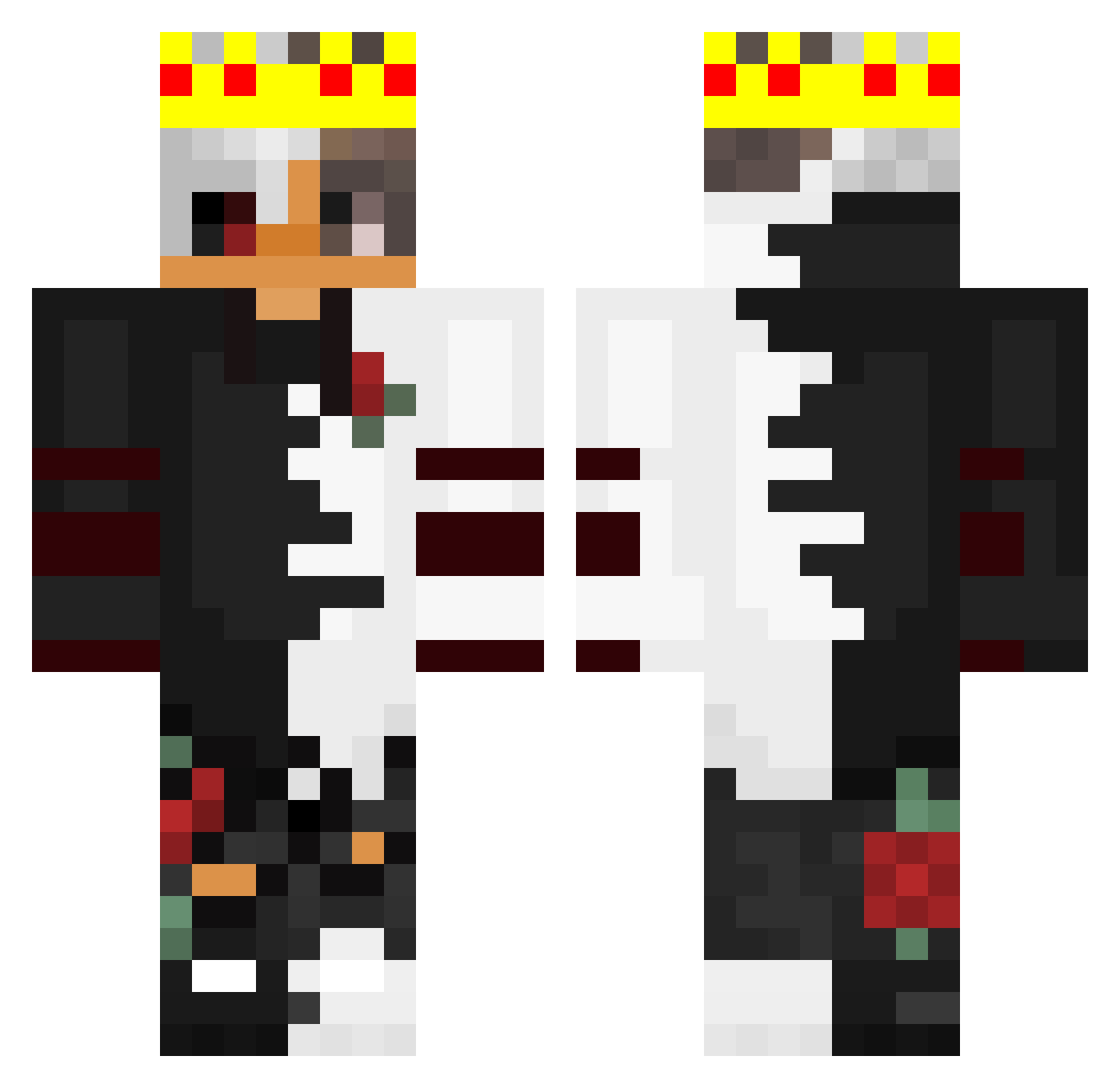 Spa4x Minecraft skin, front and back view