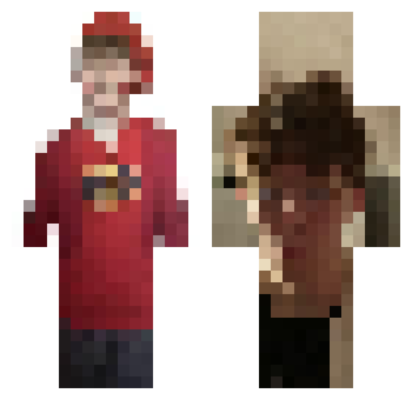 guaqamole Minecraft skin, front and back view