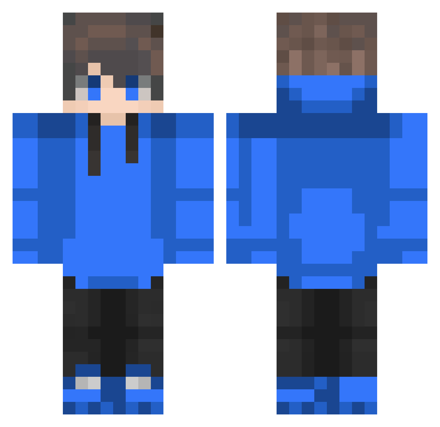 Skylan83 Minecraft skin, front and back view