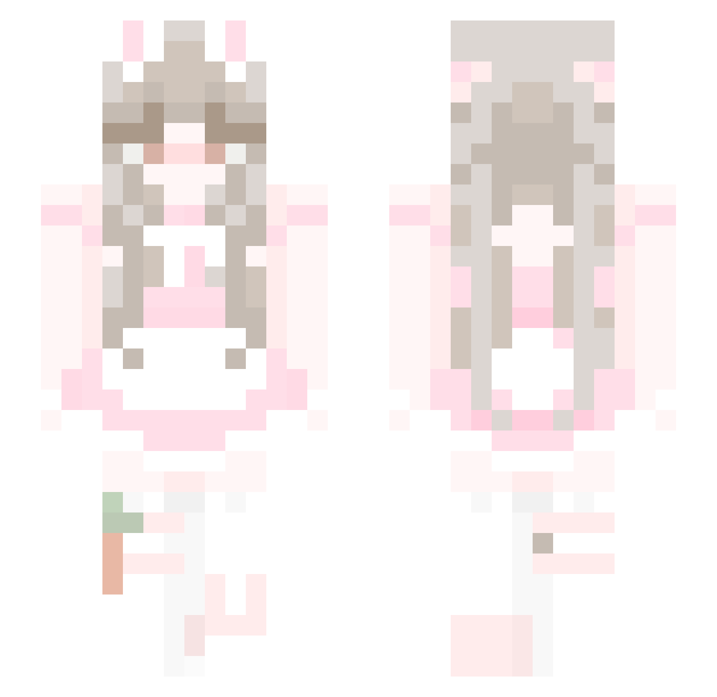 ploypin Minecraft skin, front and back view