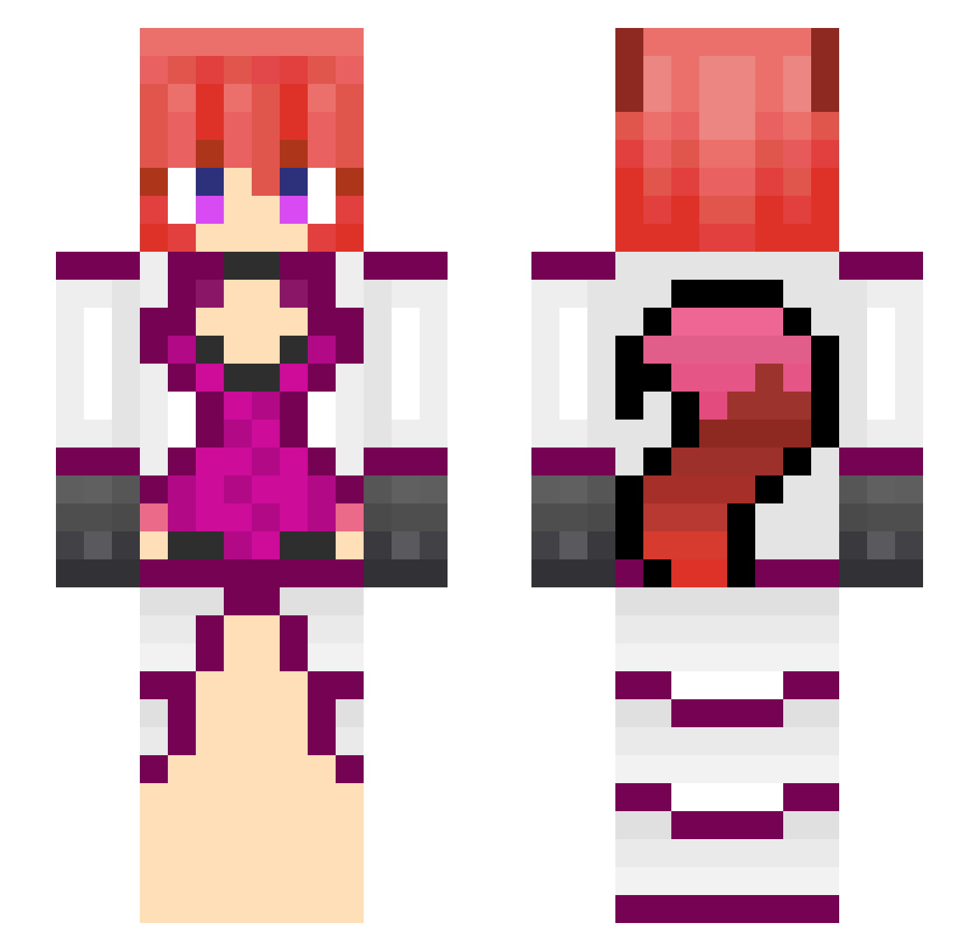 Agentin_Foxii Minecraft skin, front and back view