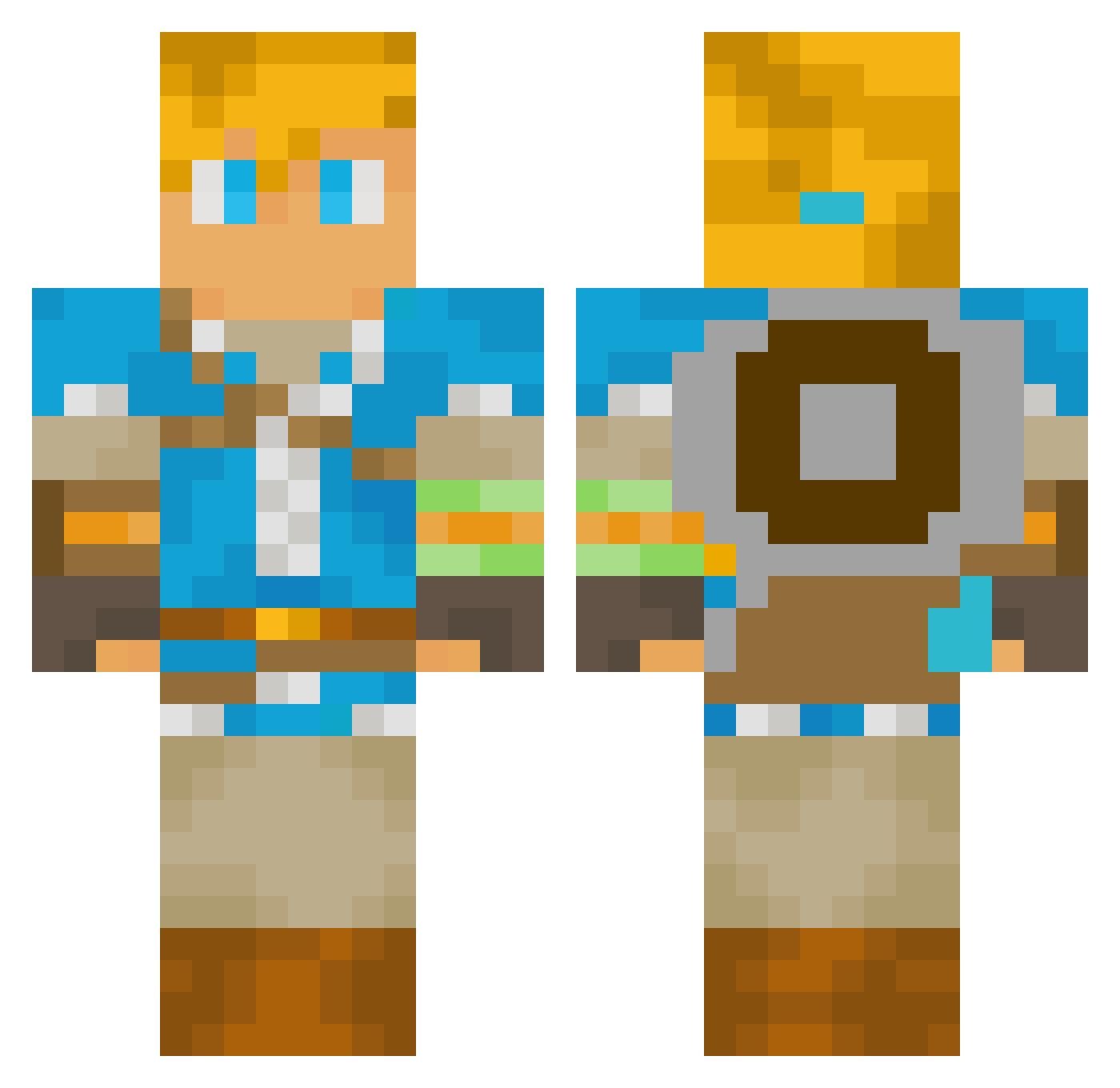 Mnemic Minecraft skin, front and back view