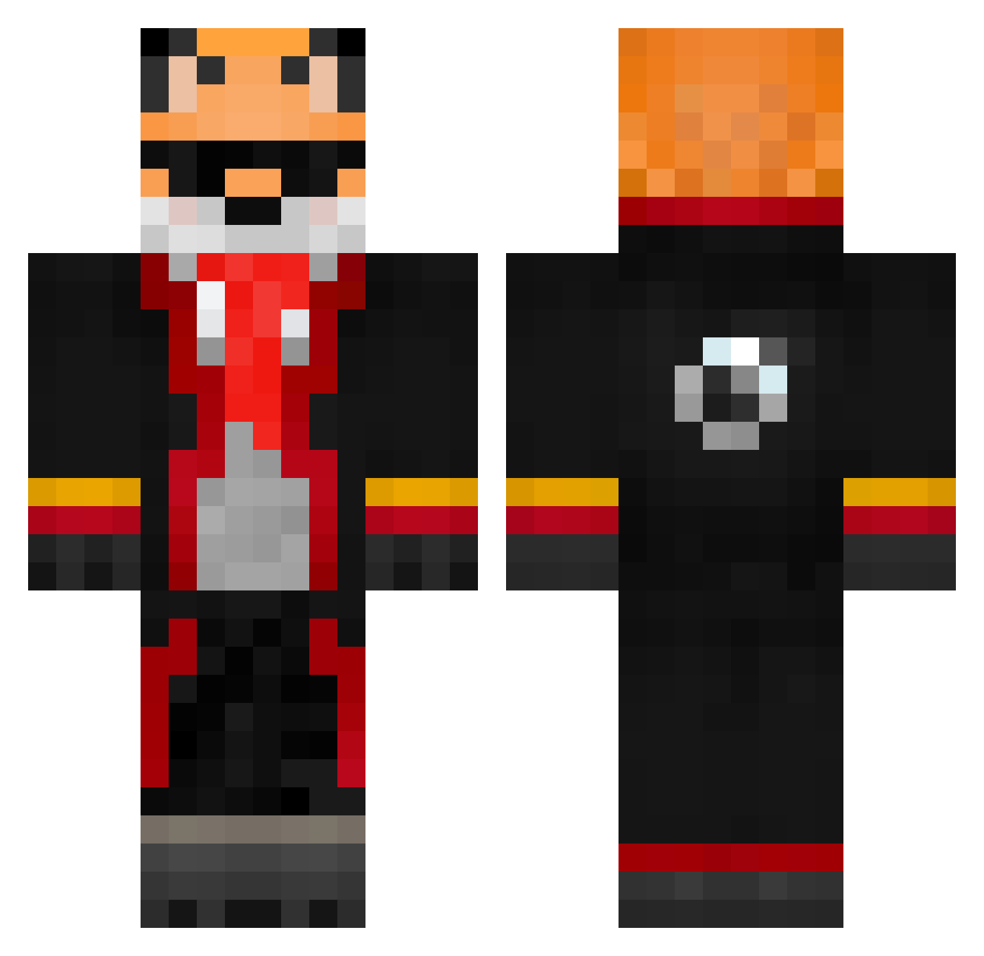 RealSerio Minecraft skin, front and back view