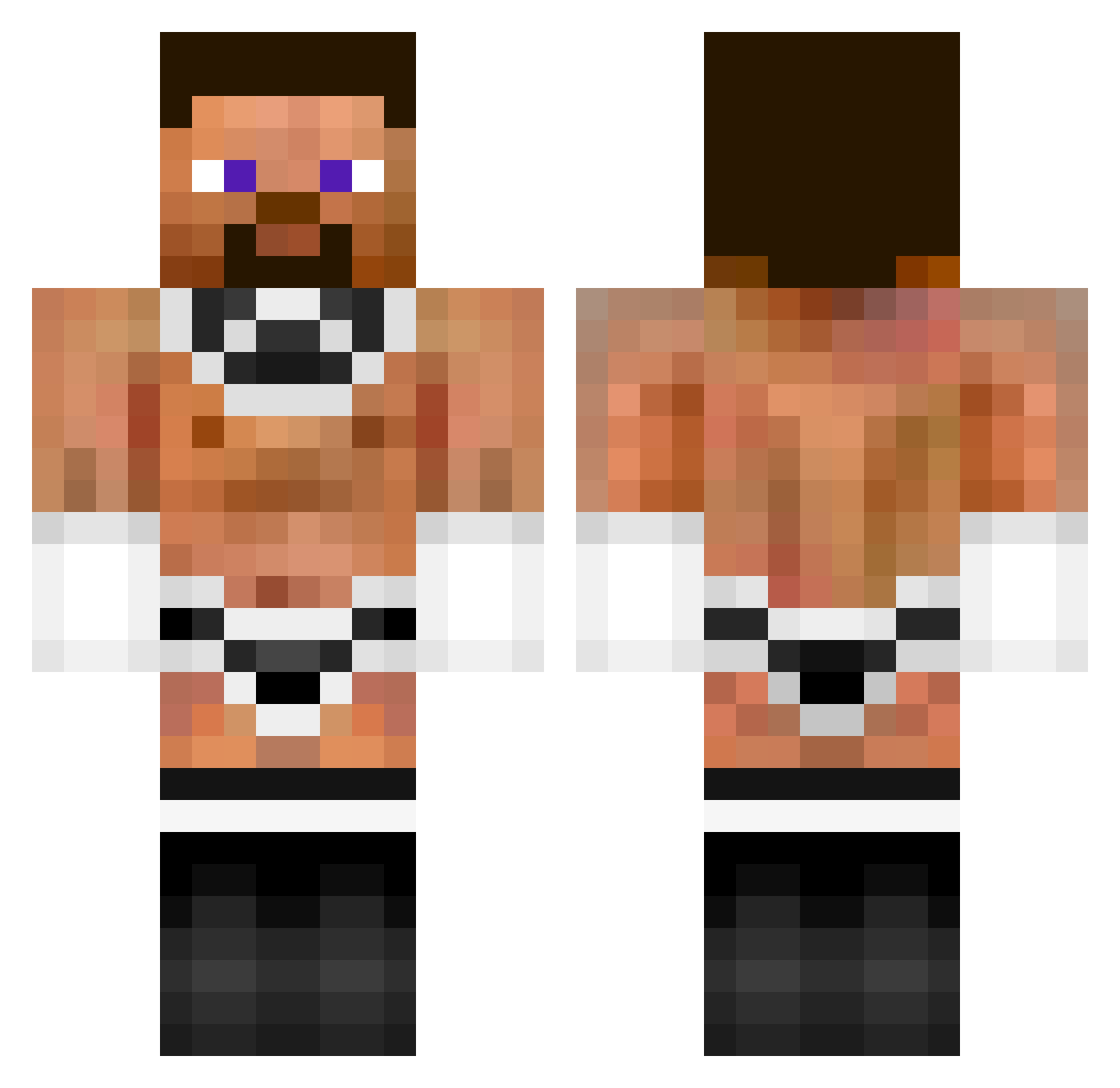 alnilali Minecraft skin, front and back view