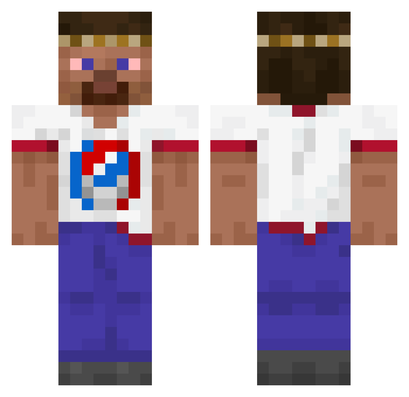 JJKnight555 Minecraft skin, front and back view