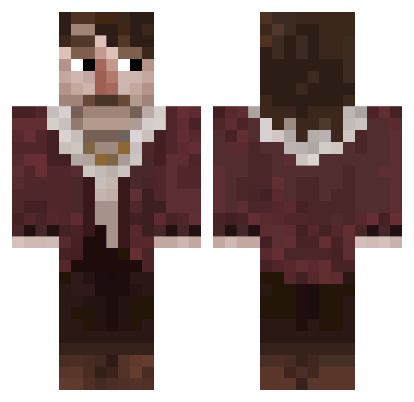 Zansukeh Minecraft skin, front and back view