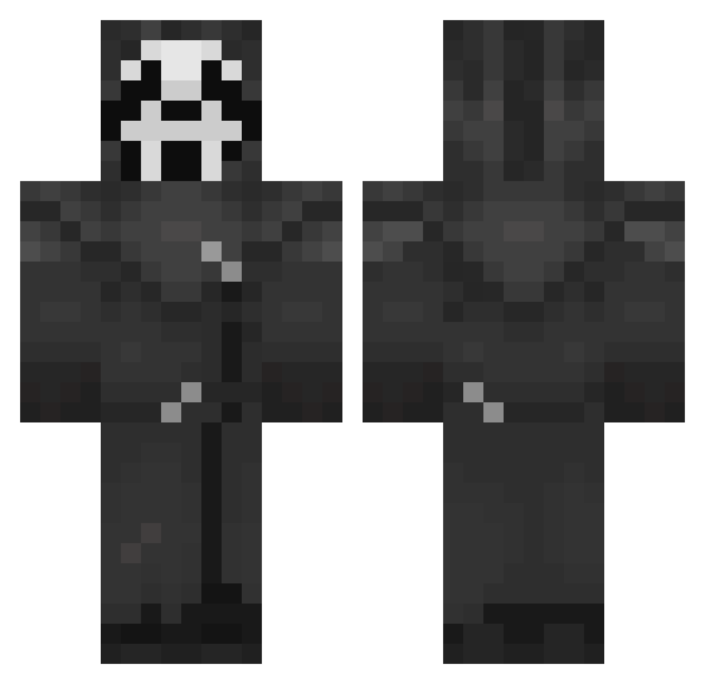 SpookyIMO Minecraft skin, front and back view