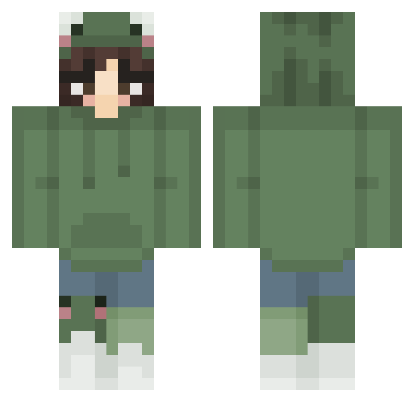 Yarina Minecraft skin, front and back view