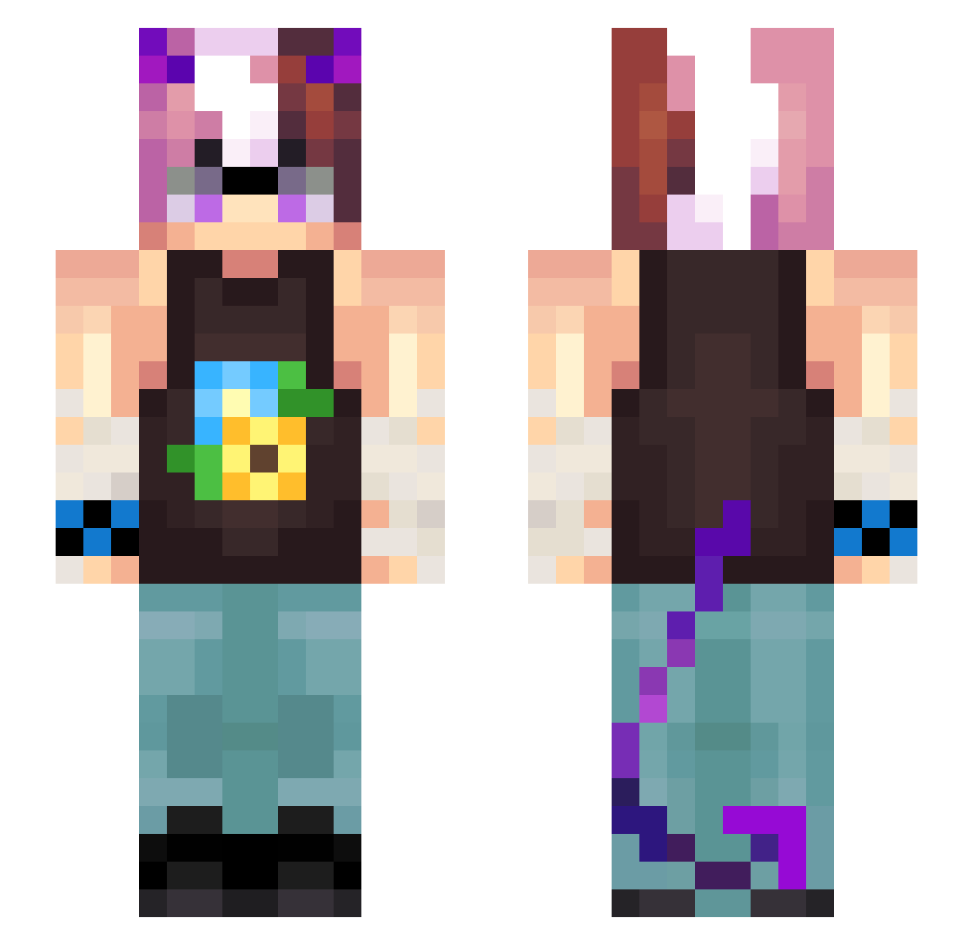ElliotIs1nsane Minecraft skin, front and back view