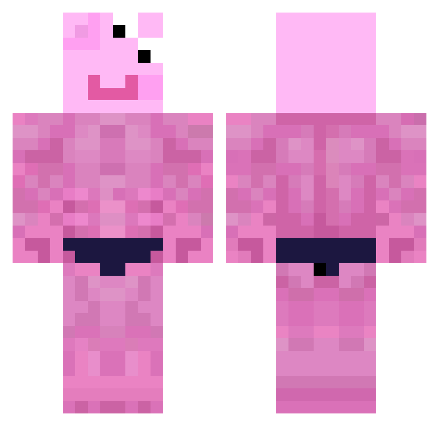PastaKamikaze Minecraft skin, front and back view
