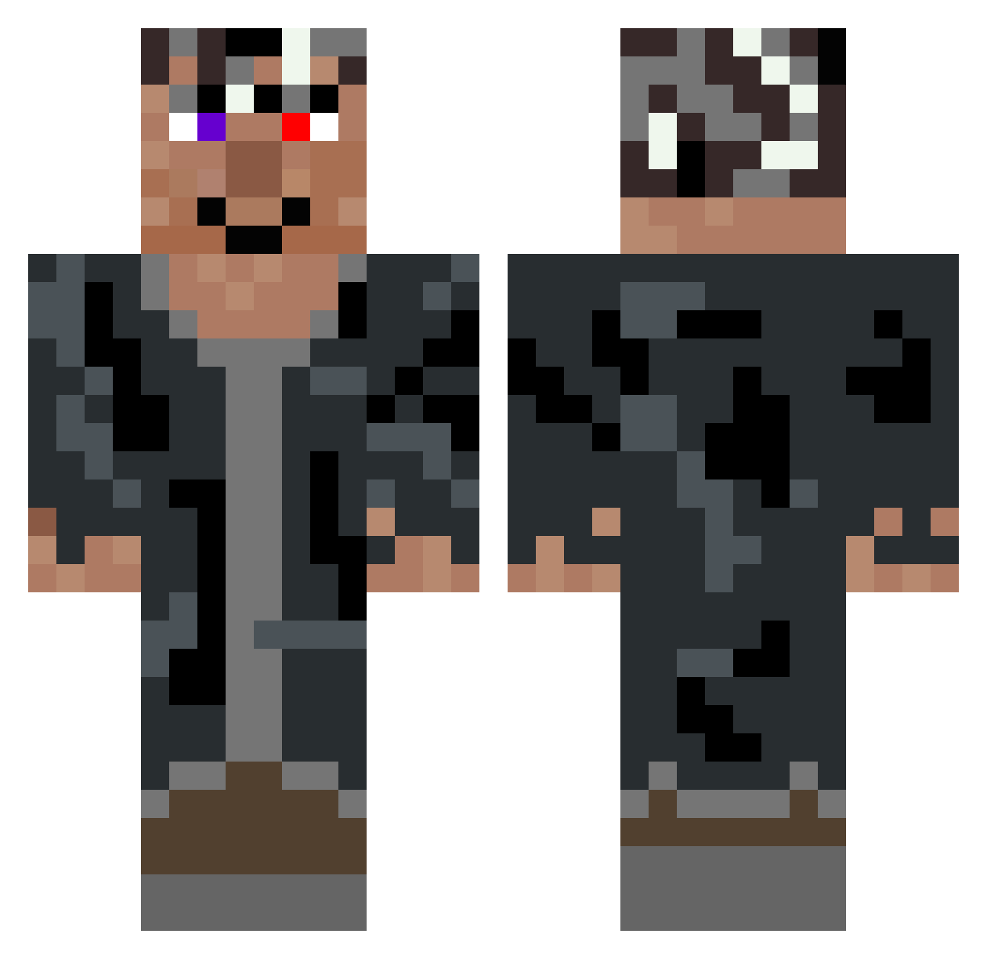 Zellond Minecraft skin, front and back view