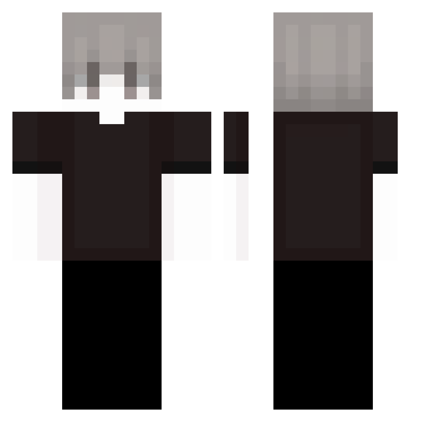 secrtzzz Minecraft skin, front and back view