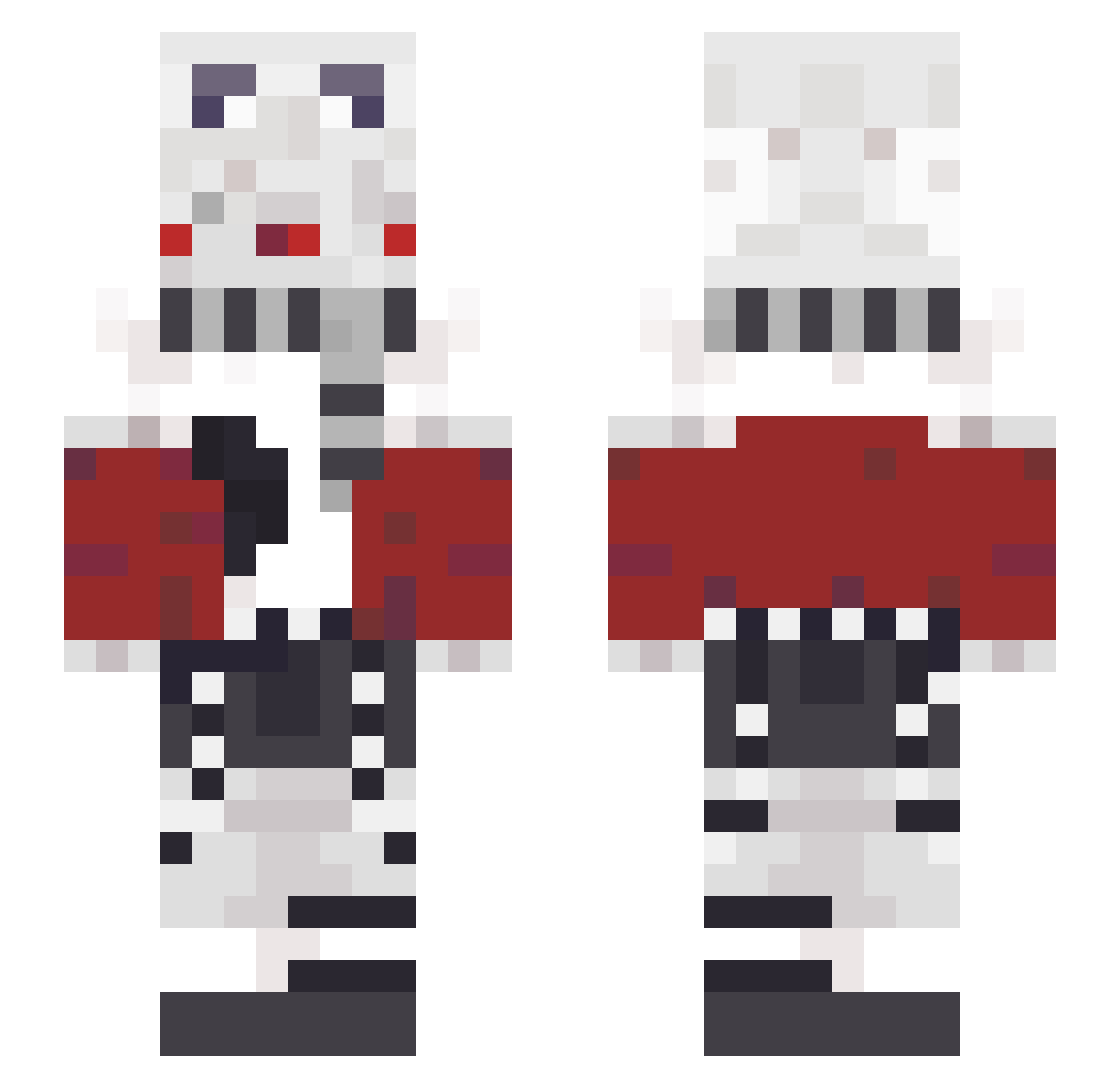 k1raskiss Minecraft skin, front and back view