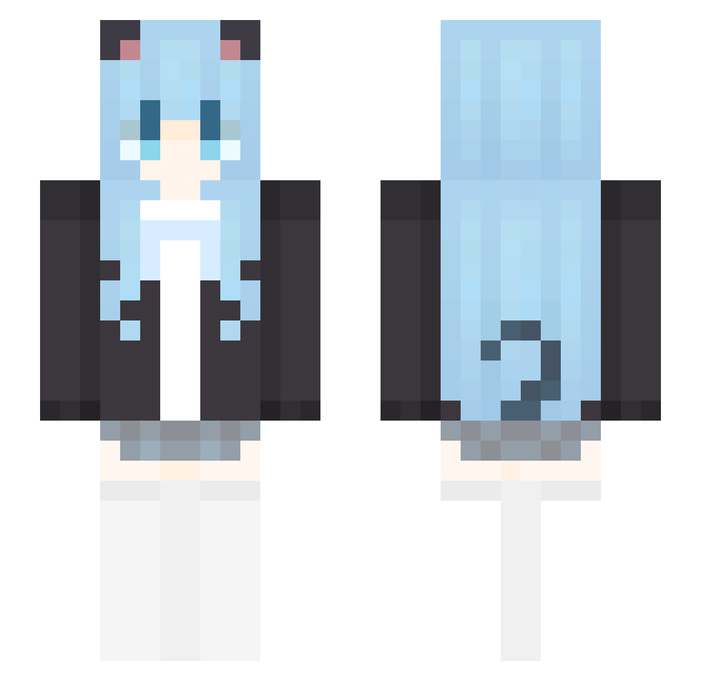 Kirahiro Minecraft skin, front and back view