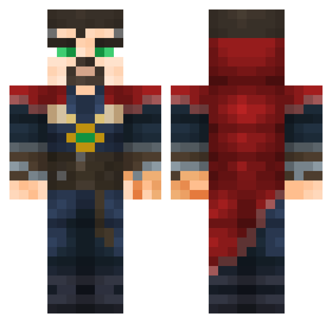 BBoySean Minecraft skin, front and back view