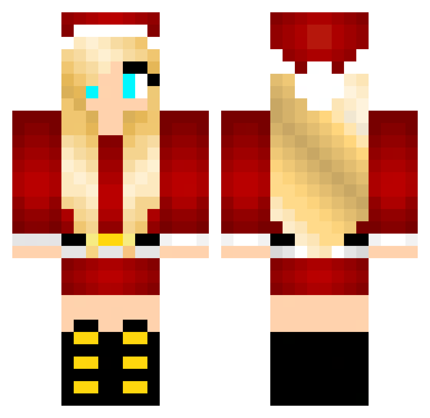 plazmaaa Minecraft skin, front and back view