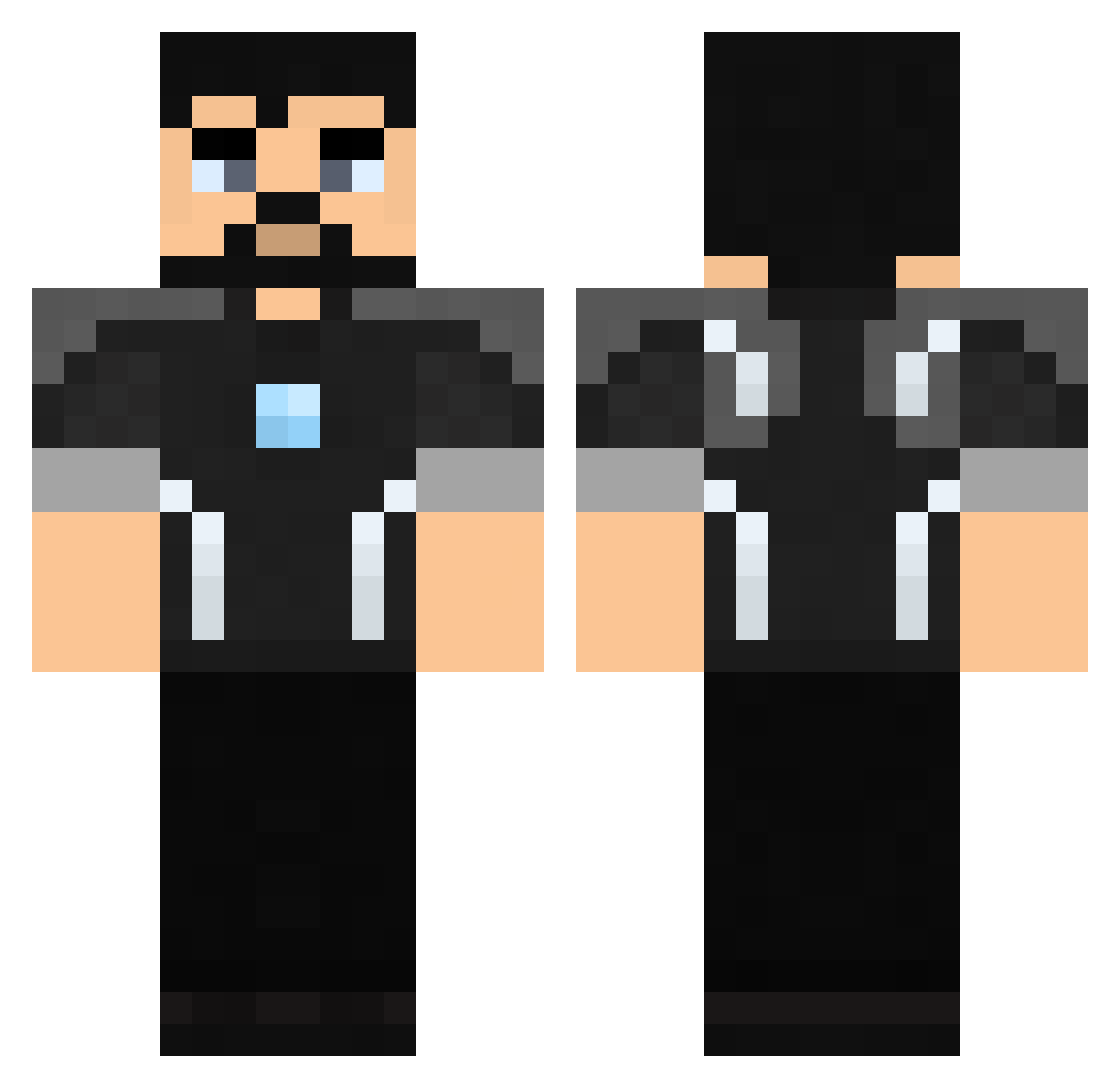 CaptainCatstyle Minecraft skin, front and back view