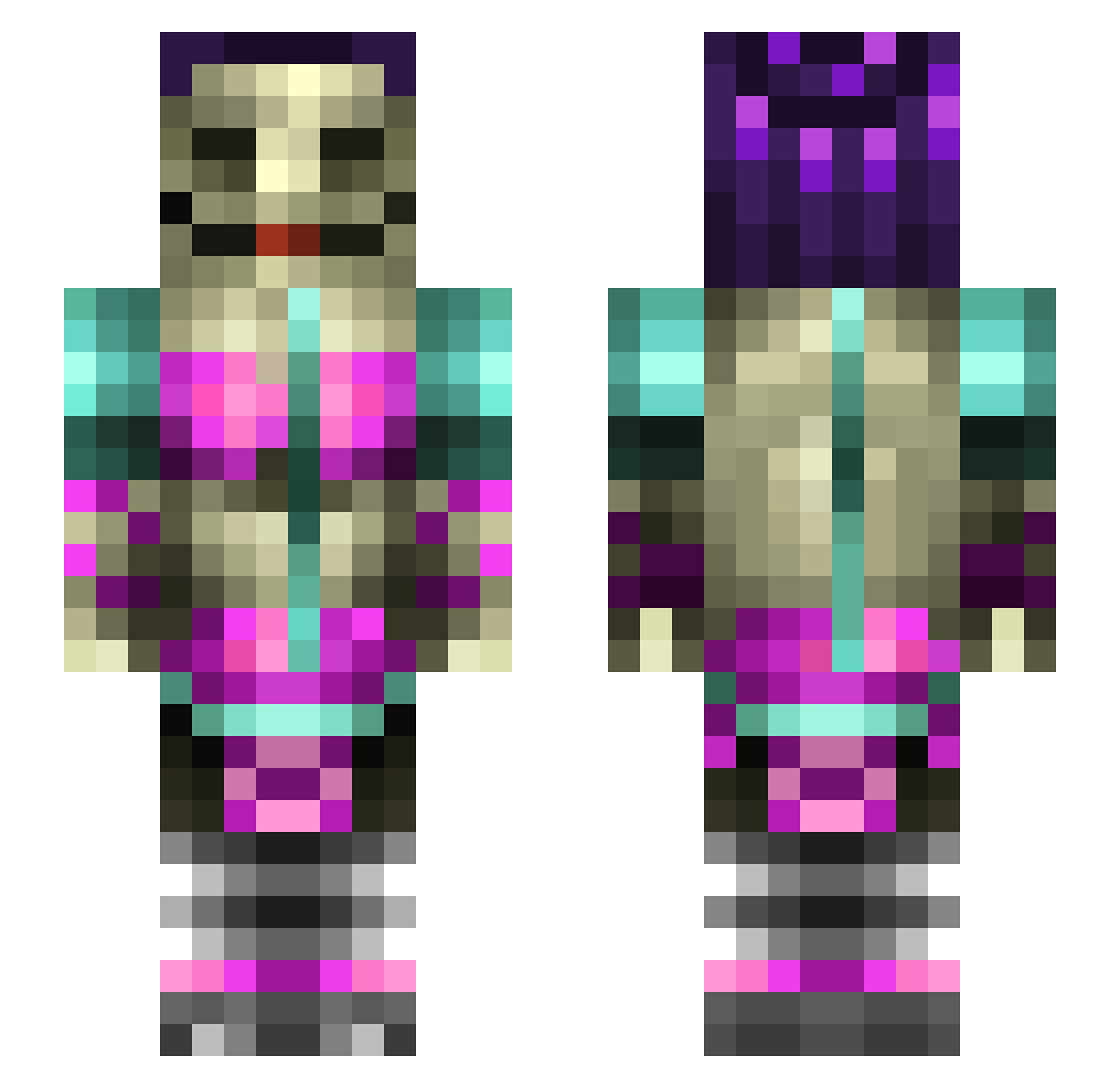 Romagnole Minecraft skin, front and back view