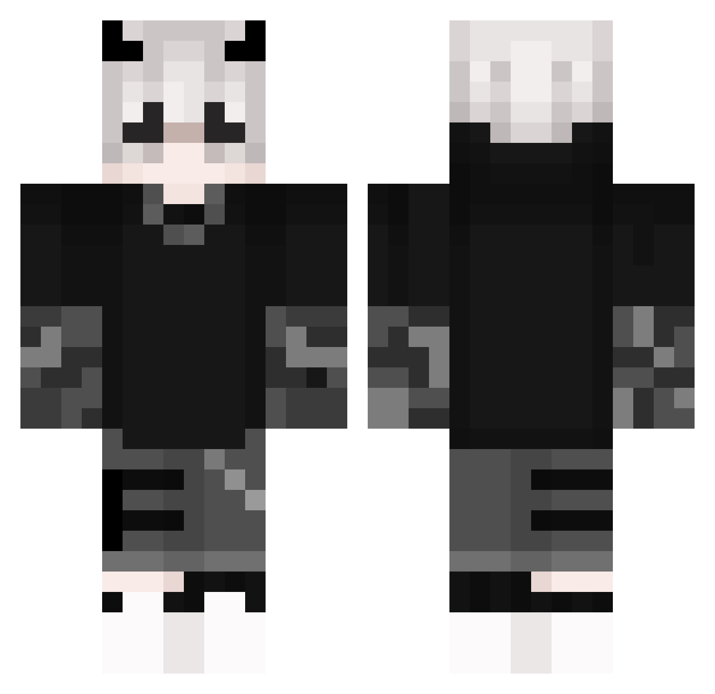 Whewellite Minecraft skin, front and back view