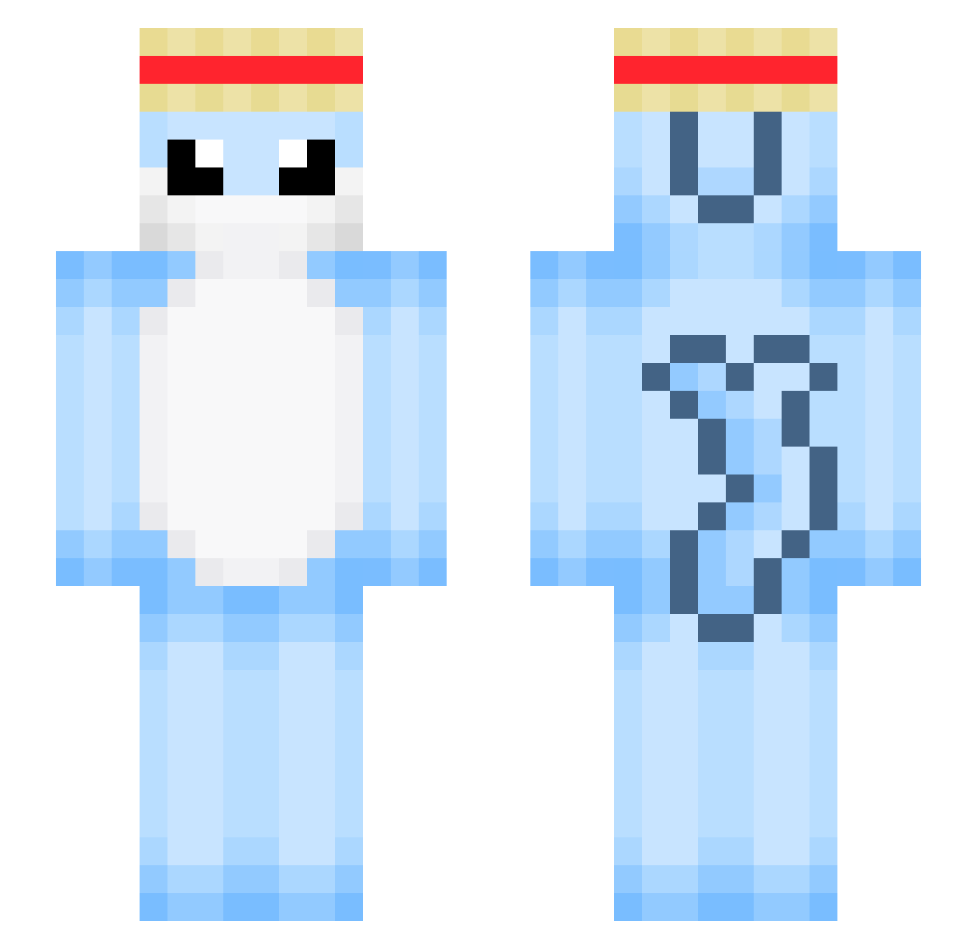 N3ax Minecraft skin, front and back view