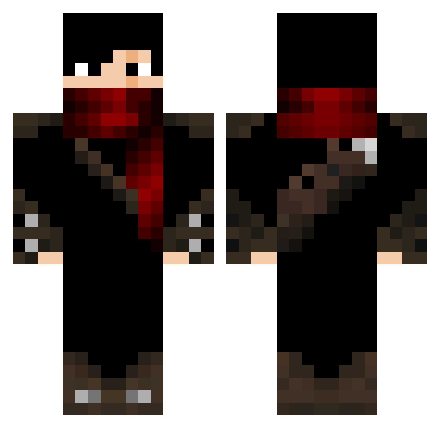 SxRHunter Minecraft skin, front and back view