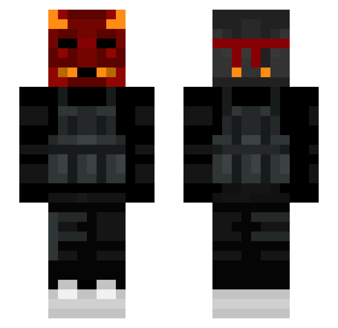 Nurtella Minecraft skin, front and back view