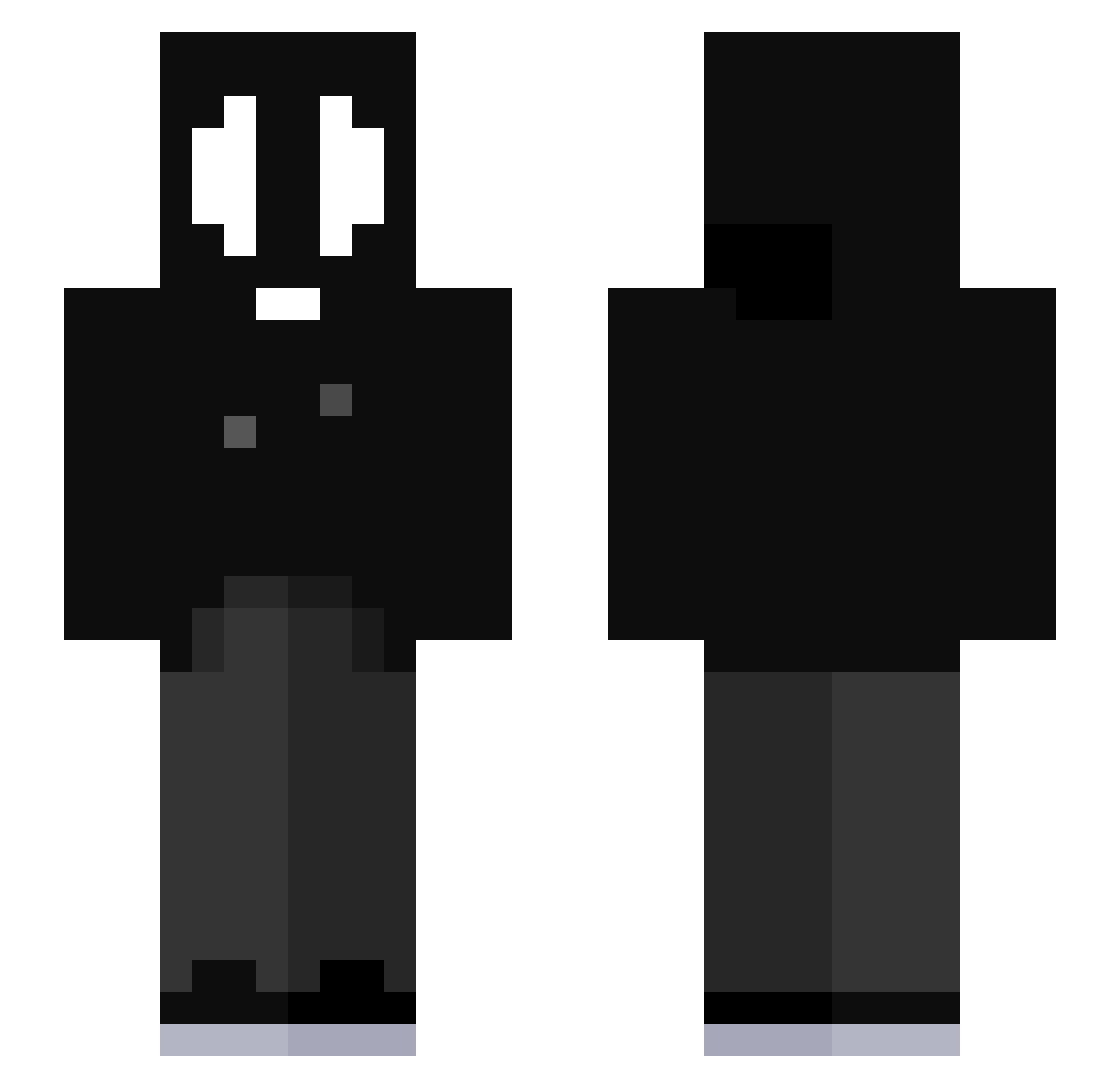Zvckrinn Minecraft skin, front and back view