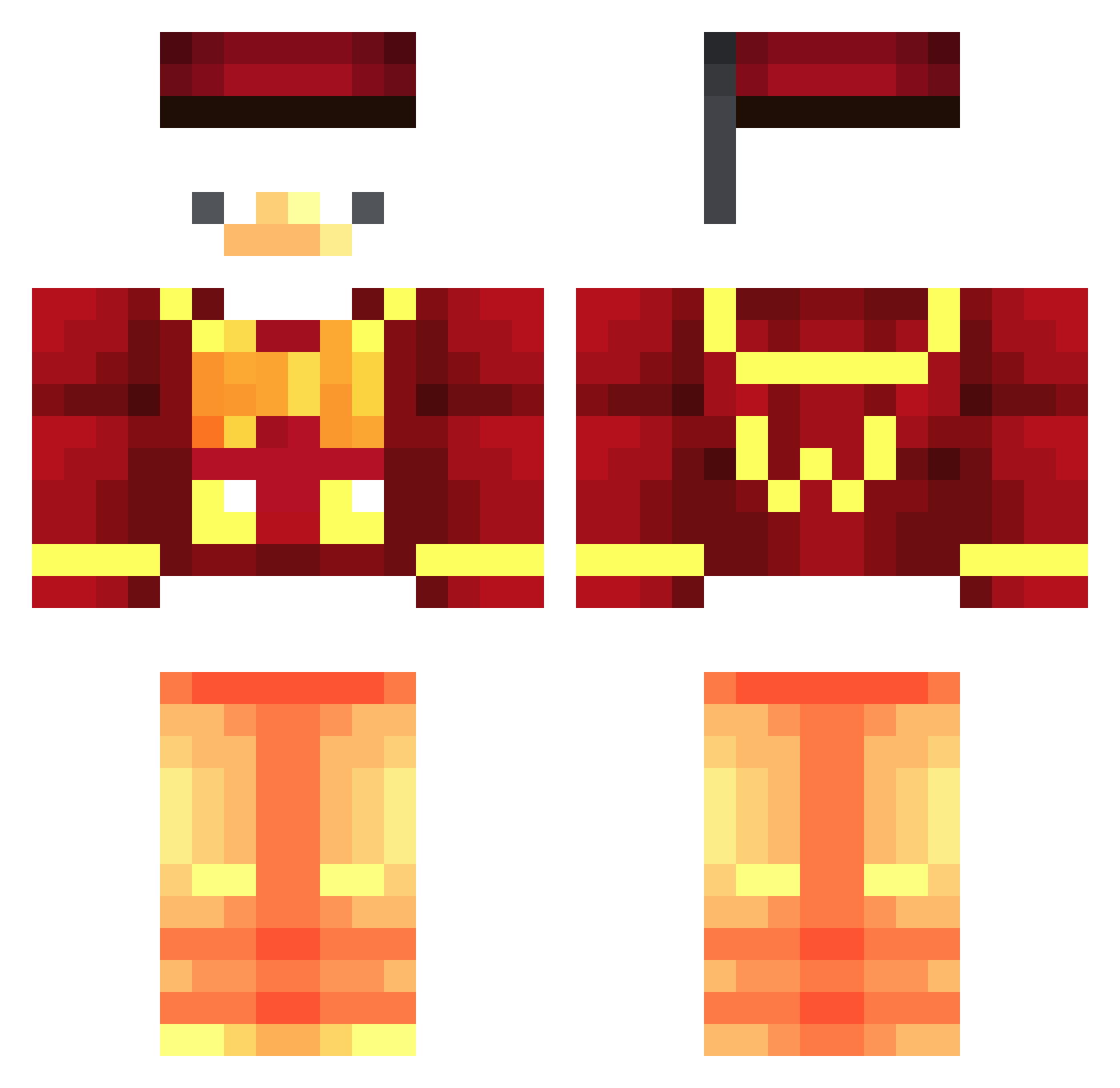RODEST Minecraft skin, front and back view