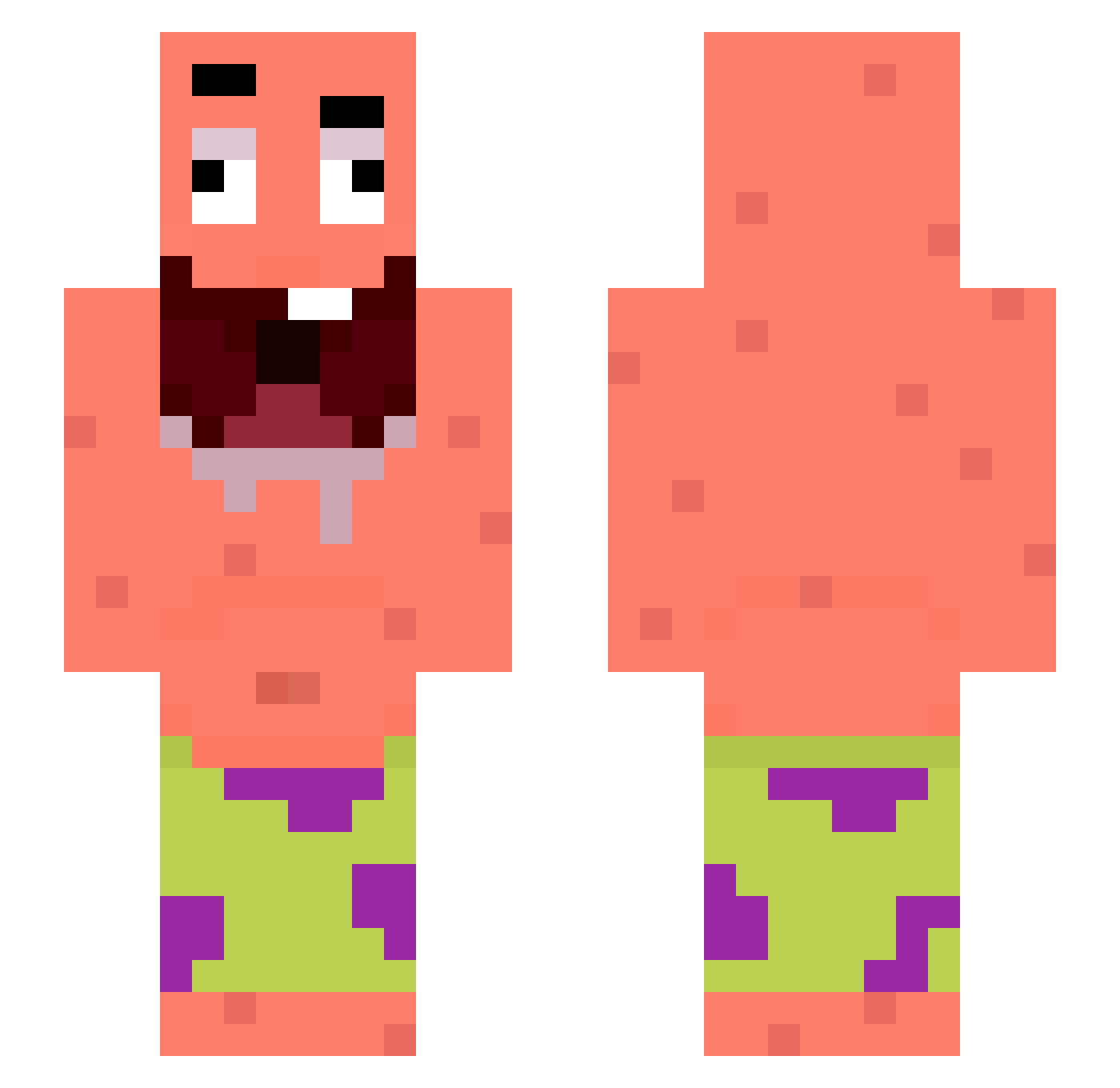 Adiderdummkopf Minecraft skin, front and back view