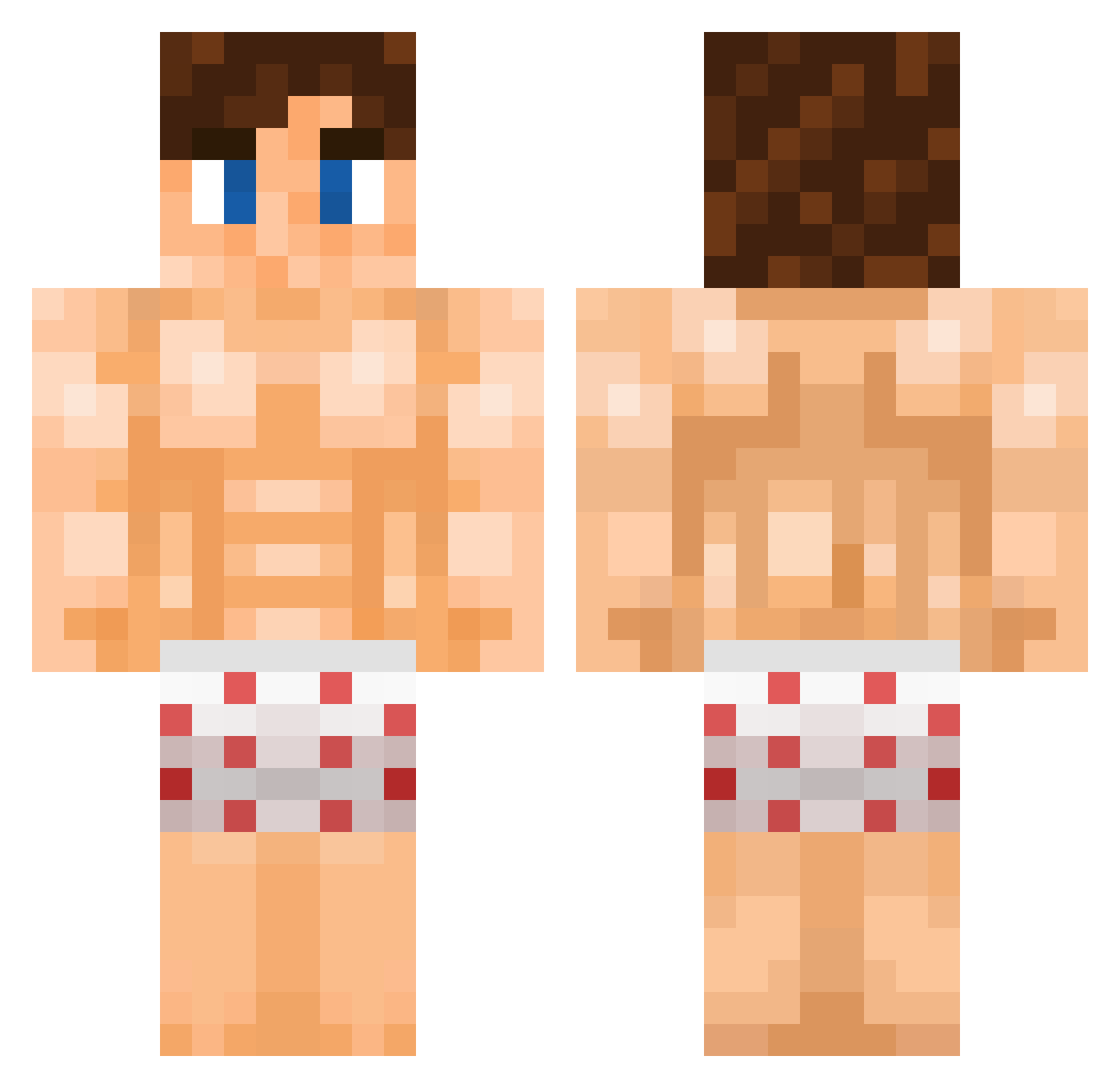 XtraB4d Minecraft skin, front and back view