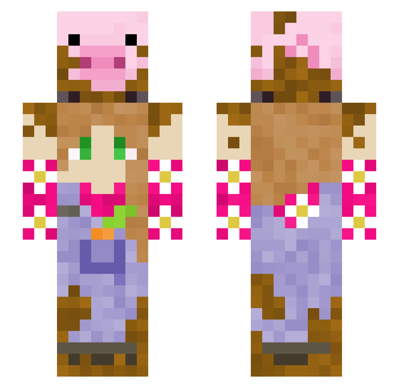Demegran Minecraft skin, front and back view