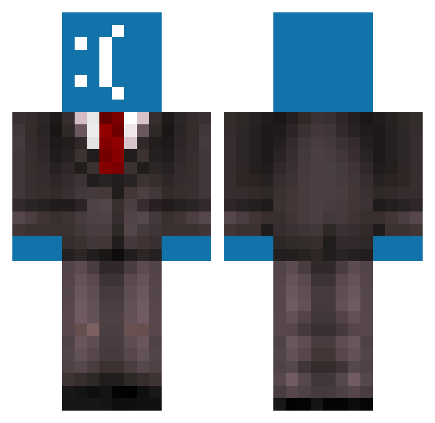 Giolhyx Minecraft skin, front and back view